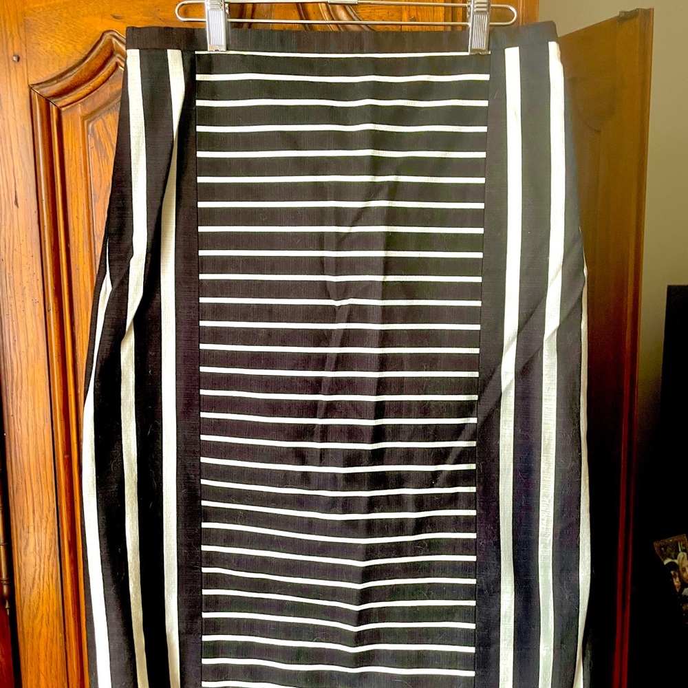 J. Crew Black and White Midi Pencil Skirt